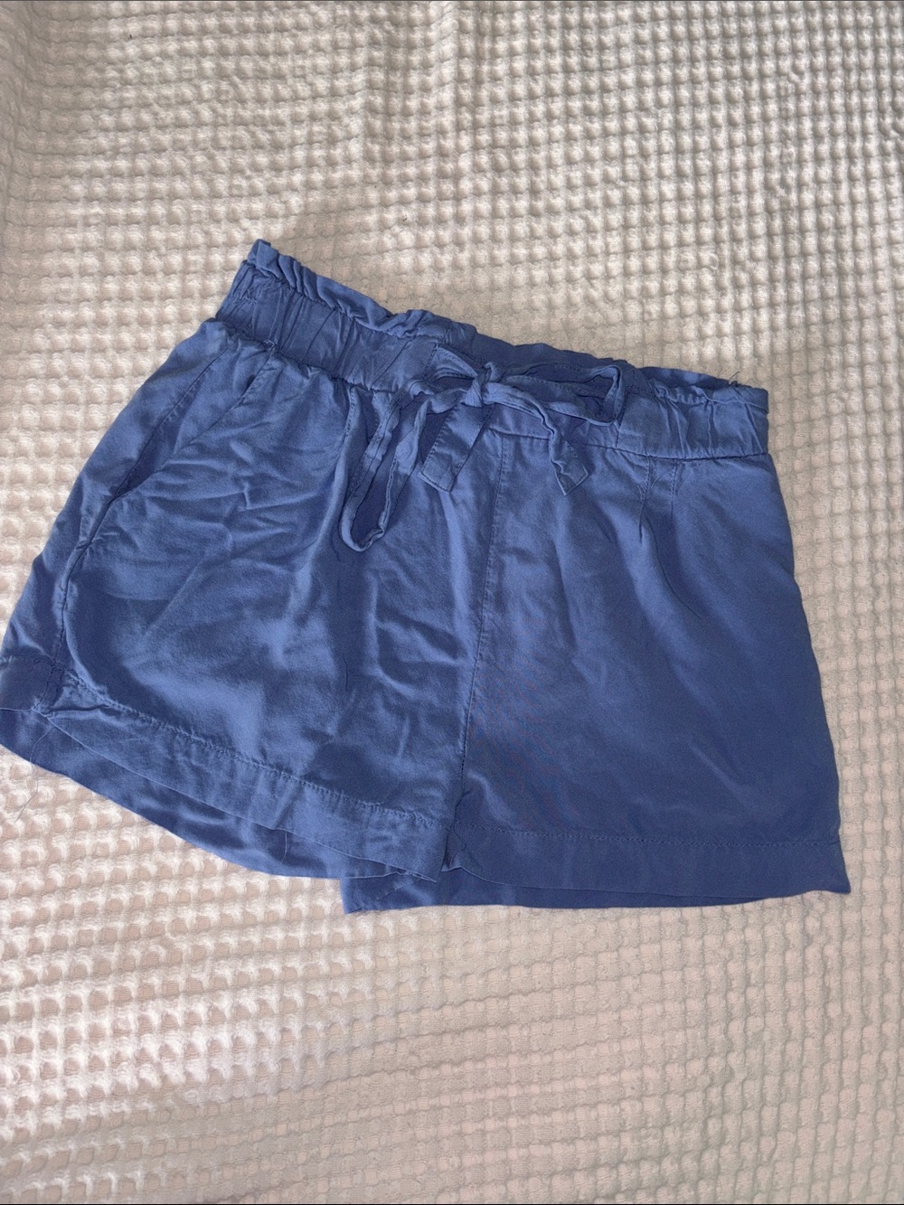 Ambiance Royal Blue High-Waist Drawstring Shorts